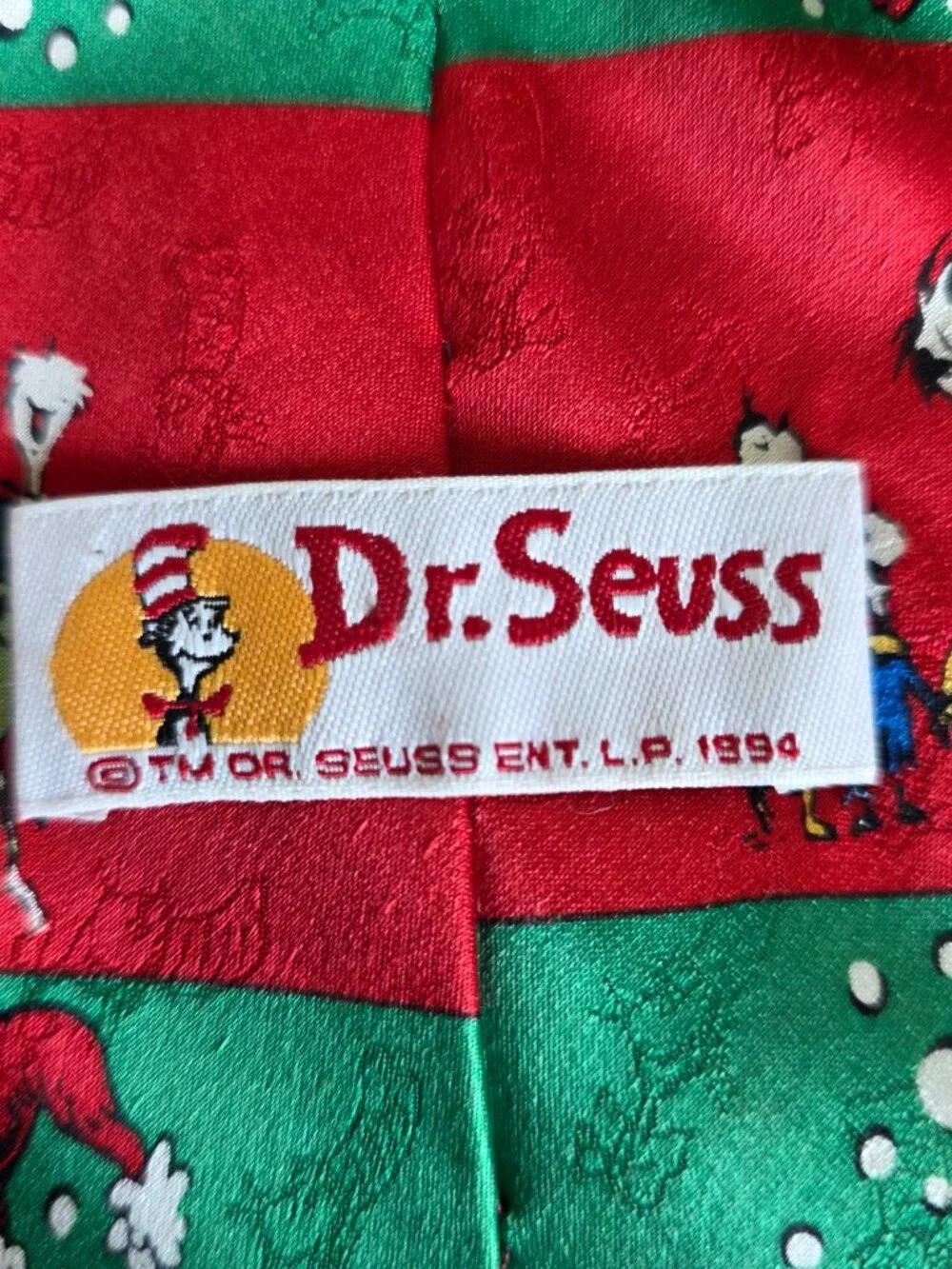 Dr. Seuss Silk Christmas Neck Tie How The Grinch Stole Christmas 1996 Vintage